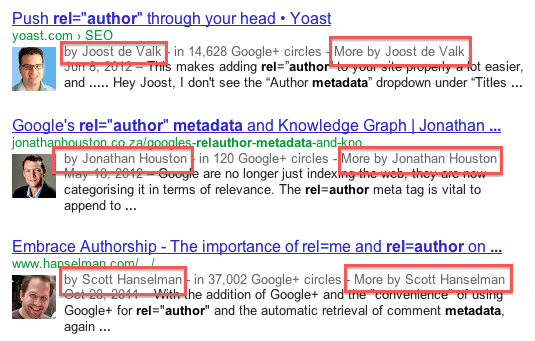 Google search results annotated